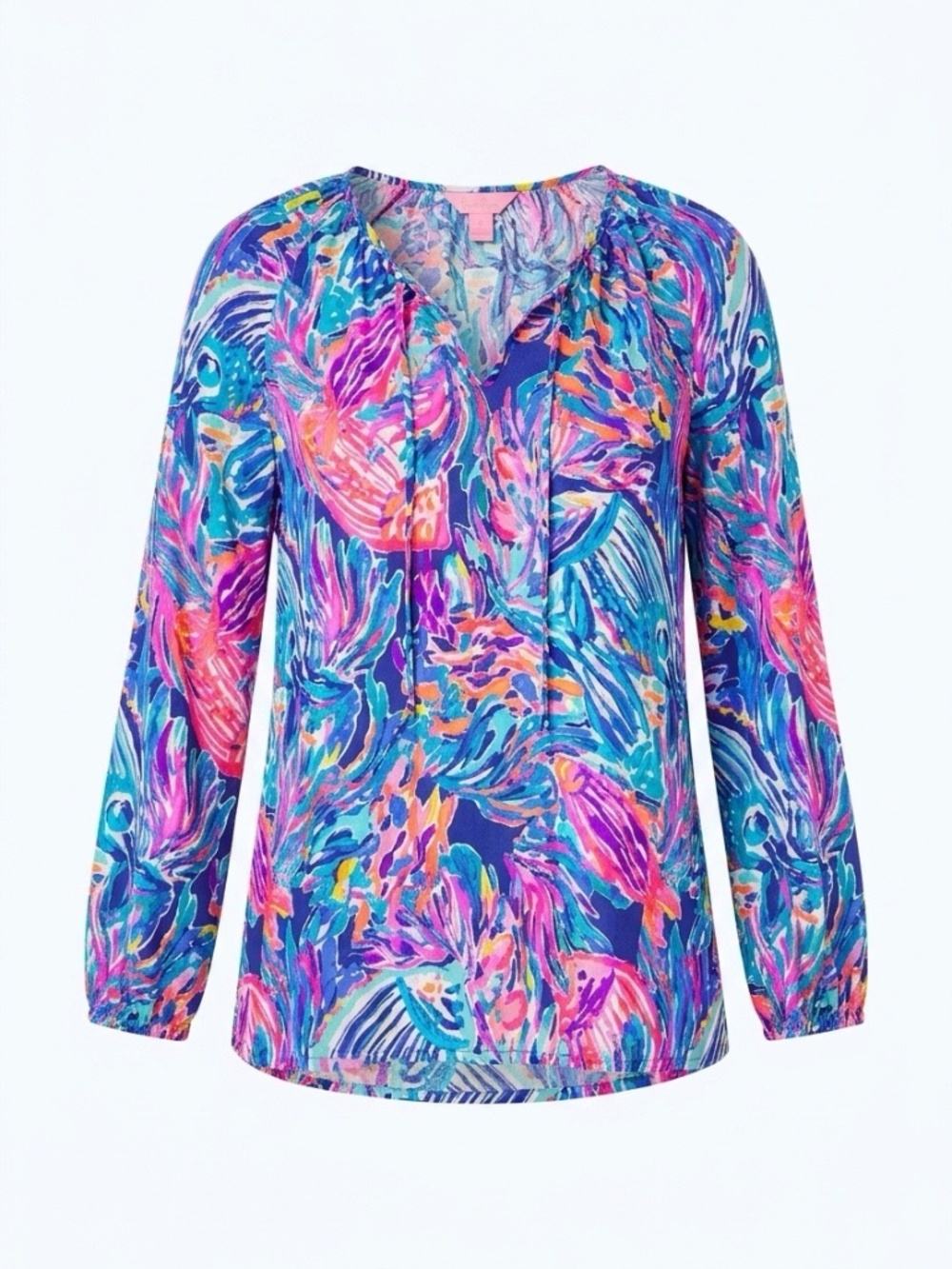 Lilly Pulitzer Willa Top True Blue Seas The Day Pink Purple - size small